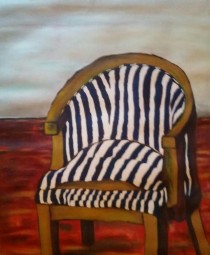 Blue/White Stripe Chair/Paint