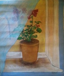 Plant Behind White Veil/Paint