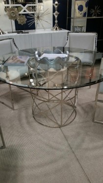 X Motif Table Base W/Glass Top