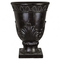 Blk Urn-Leaf Motif-Faux Crack