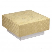 Gold 4 Button Ottoman (Large)