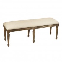 6 Leg Bench Natural Wood/Beige