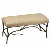 Bench W/Metal Twig Base/Tan