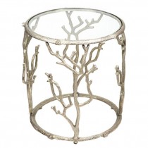 Metal Twig Glass Top Table