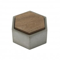 Sm Box Pentagon Wood/Cement