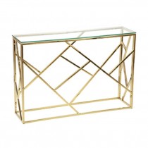Gold Metal Basket Console