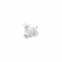 Sm White Glass Ram Figurine