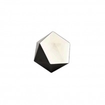 5sided Dish Blk W/White Inside