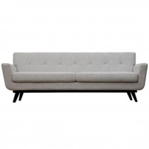 Beige Linen Mid Century Sofa