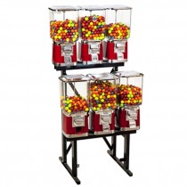 Bank of 6 Gumball Machines-Vintage