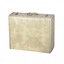 Vintage Beige Suitcase/18" H