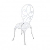 White Cafe Chair/Scroll Design