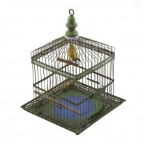 BIRDCAGE- Green Square Bird