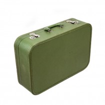 SUITCASE- Olive White Topstitc