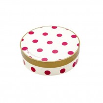 Round Box- Hot Pink Polka Dot