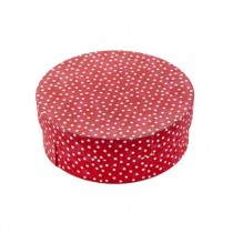 Round Box- Red White Polka Dot