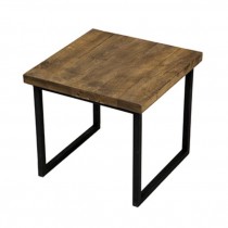 TABLE- Side Rustic Wd Blk Mtl