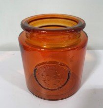 GLASS JAR-Amber Apothocary Jar W/O Lid