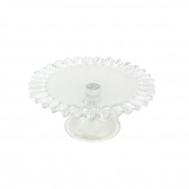 Glass Cake Plate-Ruffled Edge