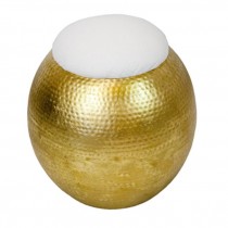 Stool-Hammered Gold W/White