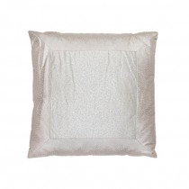 Sq Beige Pillow/Silver Design