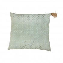 Sq Green Pillow W/Gld Diamonds