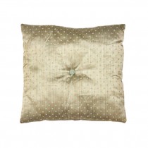 Sq Gold Pillow W/Green Diamond