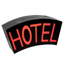 HOTEL Sign- Blk Box/Red Letter