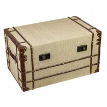 Linen Trunk W/Leather Trim