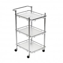 3 Tier Cart Chrome/Frost Shelf