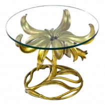 Antique Gold Flower Base Table