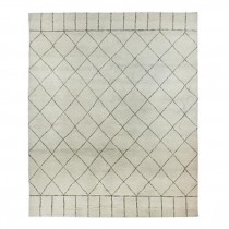 RUG-(8' x 10') Off White & Brown/Diamond Design