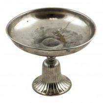 Silver Pedestal Dish/Ridged