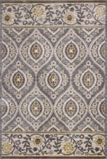 RUG-(5'3" x 7'7")Grey/Taupe Floral Border