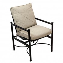 Blk Metal Arm Chair/Circle Bck