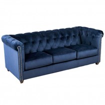 NAVY Velvet Tufted Sofa/Nailhea