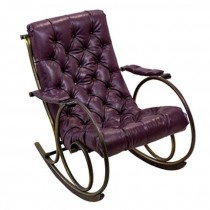 CHAIR-ROCKING-Burgundy Tufted