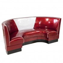 Diner Banquette/Curved-Red/Wht