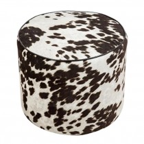 Ottoman-Faux Cowhide W/Brwn Tr