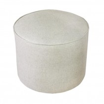 Round Linen Ottoman