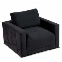 Charcoal Club Chair/Welt Sides