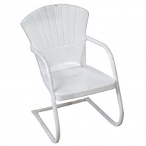 Vintage Wht Fanbck Metal Chair