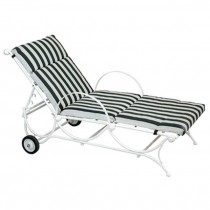 Wht Metal Lounge Chair/Striped