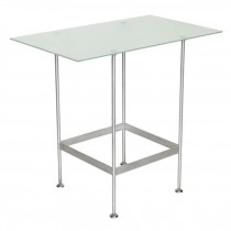 Table-Bar Chrome Bottom/Frosted Glass