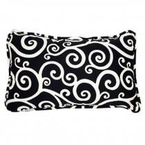 PILLOW-Rectangle-Black/Cream Scrolls