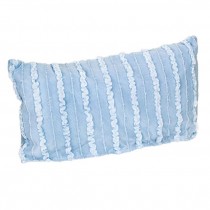 PILLOW-Rectangle-Light Blue Ruffles