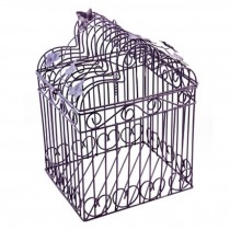 Birdcage-Purple Metal/Scroll Accent