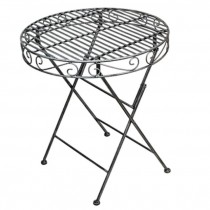 Table-Outdoor Cafe Table-Silver Metal Scroll