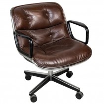 CHAIR-Office MCM Tufted Leather Metal Frame
