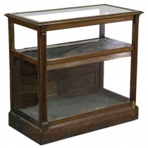 DISPLAY CASE-Vintage-Wood & Glass-3 Shelves